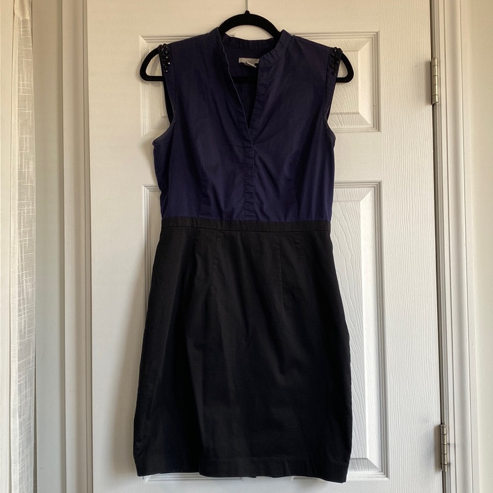 Navy blue and black office dress